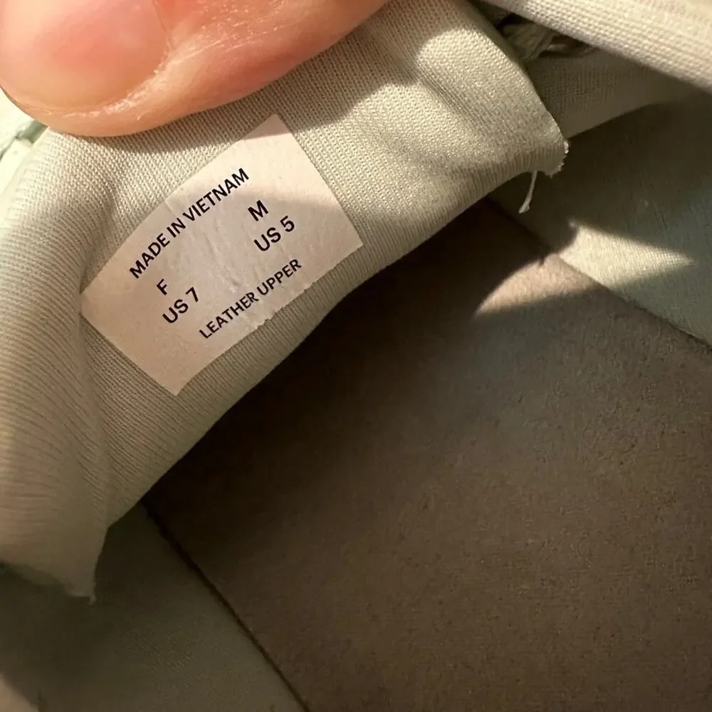 EVERLANE ReLeather Court Sneakers Mint Green Leather Unisex Mens 5 Womens 7